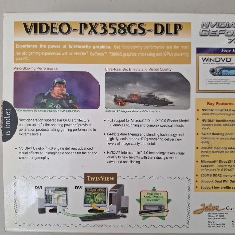 Jaton NVIDIA TuroChache 2.0 VIDEO-PX358GS-DLP PCI Express Graphics Vintage Open